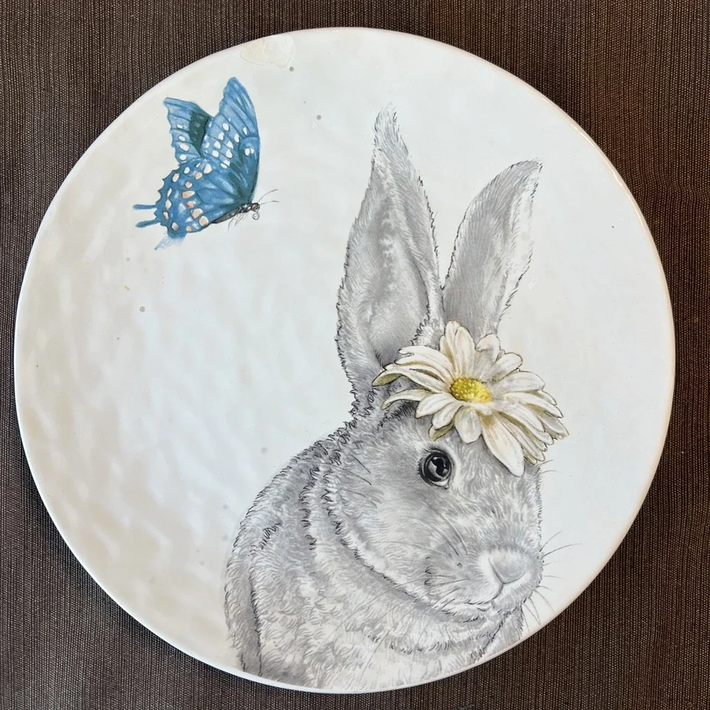 (3) PIER 1 Easter Spring Bunny Rabbit‎ Salad Dessert Plates 8